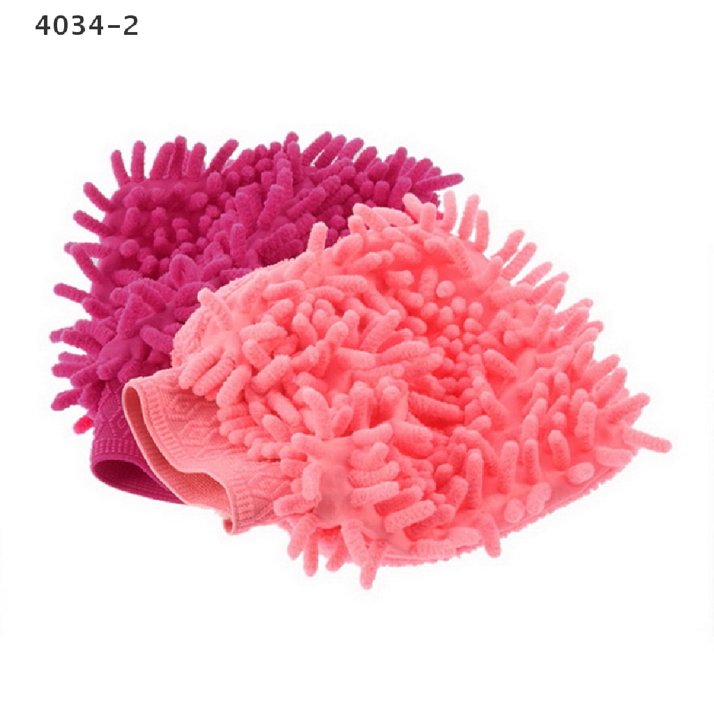 Găng Tay 2 Trong 1 4034-2 Bằng Sợi Microfiber Mềm Mại Không Trầy Xước Cho Rửa Xe Hơi