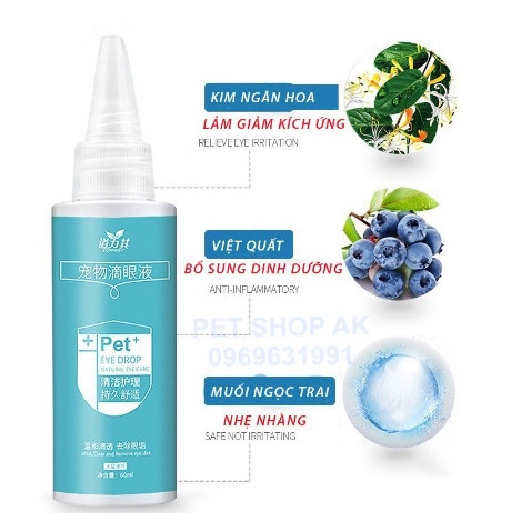 Dung dịch vệ sinh tai mắt chó mèo tránh thối tai khử mùi hôi tai định kỳ