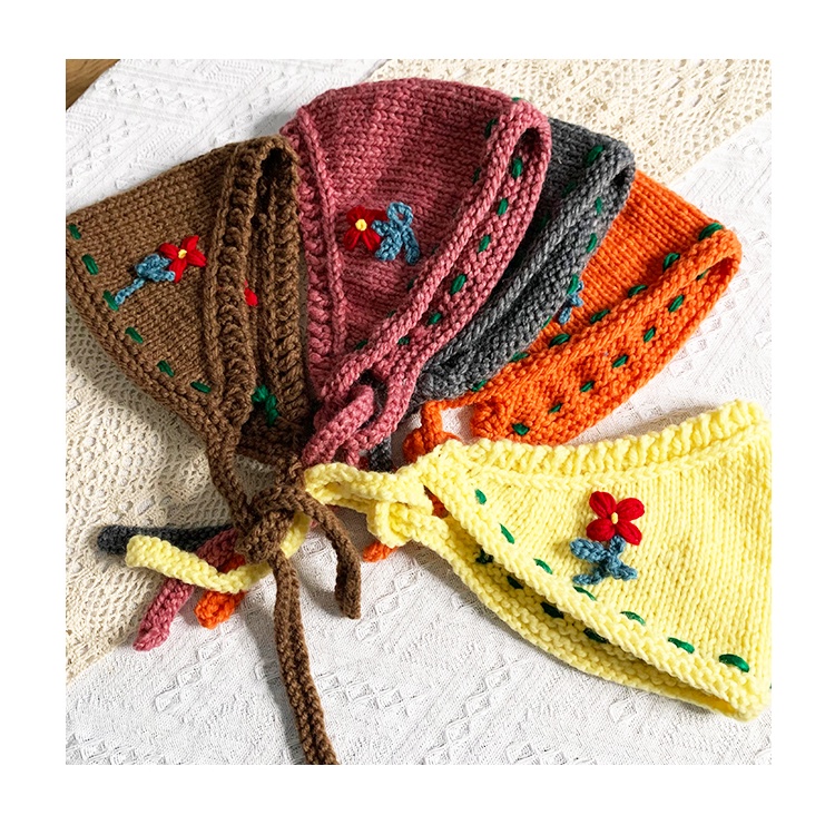 Mũ Len Dệt Kim Thủ Công Bảo Vệ Tai Kiểu Vintage Dễ Thương Cho Bé Gái