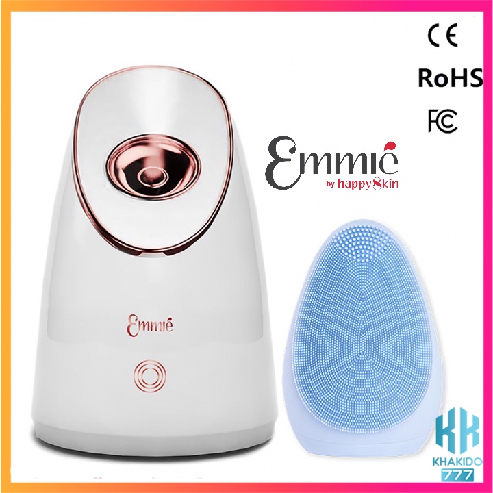 Combo Máy Xông Mặt Cấp Ẩm Sâu Nano Ion Emmie &amp; 1 Máy Rửa Mặt Emmie Massage Sạch Sâu Se Khít Lỗ Chân Lông Emmié