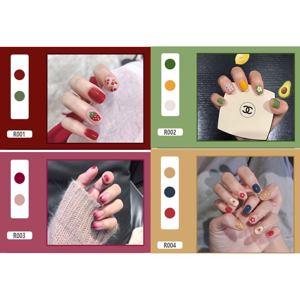Set 24 móng tay giả họa tiết cún cute cao cấp kèm keo dán (iMi025)