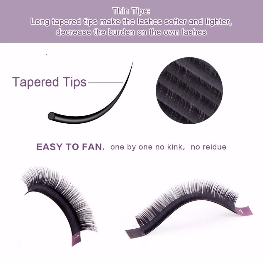 Lông mi giả thẳng dài 0.10mm siêu mềm màu đen