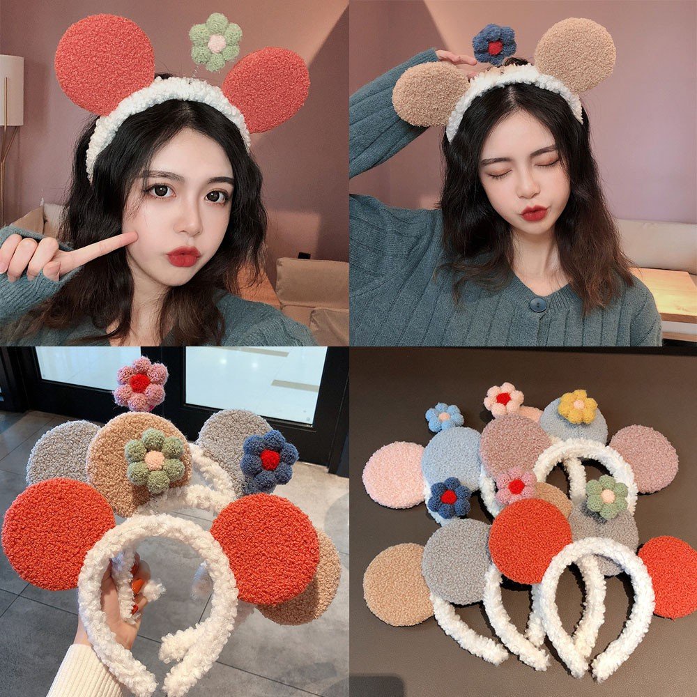 Cài tóc hoa mầm cây lò xo kèm tai gấu chuột cute - GIAO MÀU NGẪU NHIÊN