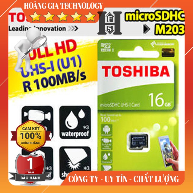 Thẻ nhớ Micro SD 16G Class 10 Toshiba chính hãng  Full box