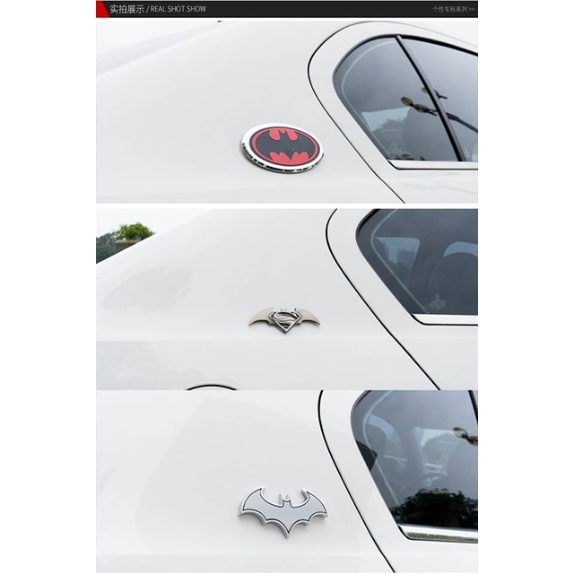 Miếng dán trang trí xe ô tô hình logo batman bằng hợp kim nhôm