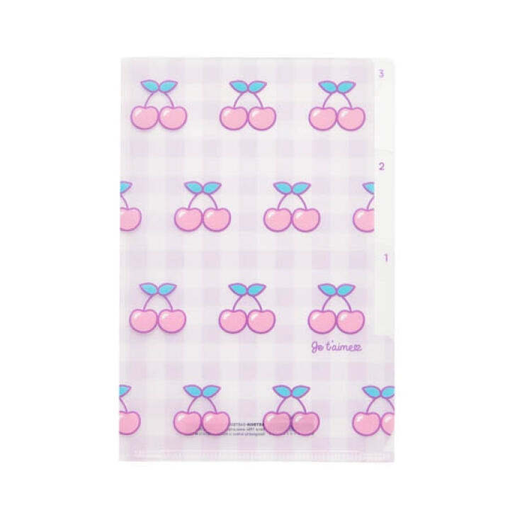 Bìa Đựng Giấy Tờ Mini ARTBOX Hàn Quốc Họa Tiết Cherry 3 Ngăn Tiện Lợi