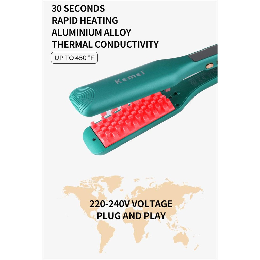 Máy Làm Tóc, Máy dập xù bấm tóc phồng chân tóc chân vuông mẫu mới hot trend km-1228, Bảo hành 24 tháng