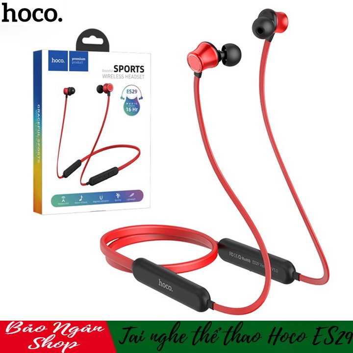 Tai Nghe Thể Thao Bluetooth ES29 | Chính Hãng Hoco | Pin Cực Trâu 16h | Siêu Bền_Âm Thanh Ấm_BH Đổi Mới 12