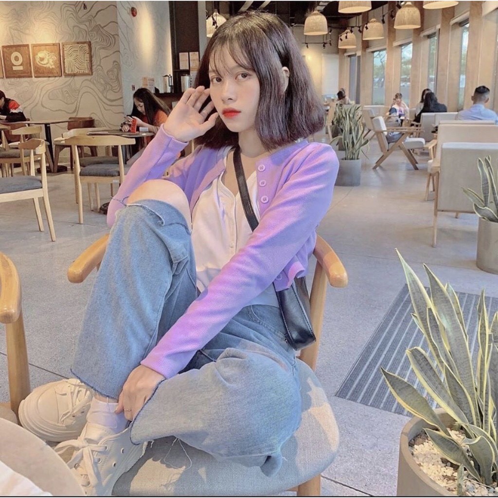 Áo Crop top YAN Tay Dài- body 7 nút Nữ maicuteshop