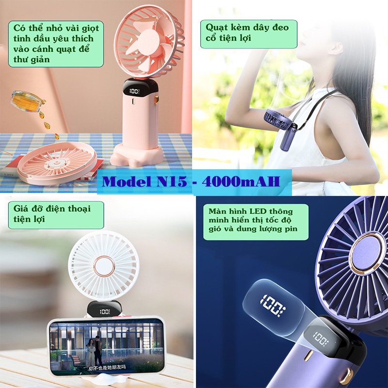 Quạt cầm tay mini tích điện Hand-held Fan 1200mAh