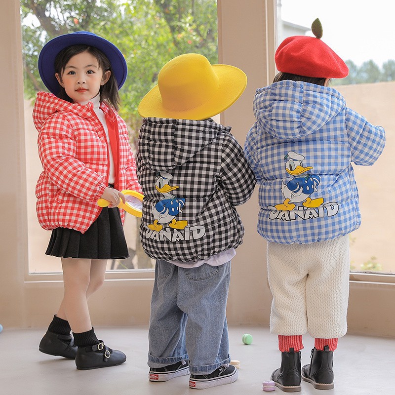 áo phao kẻ caro hình ngộ nghĩnh đáng yêu cho bé