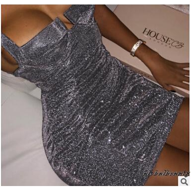 Đầm dáng ôm không tay đính kim sa quyến rũ cho nữ