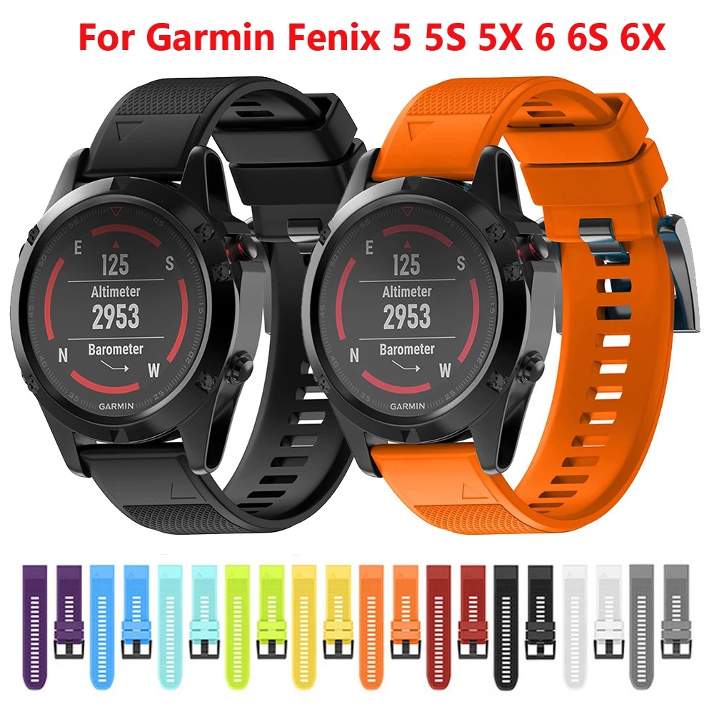 Dây đeo thay thế bằng silicon tháo nhanh cho Garmin Fenix 6 6X Pro 5 5X Plus 3HR Forerunner 945 Fenix6 Fenix5