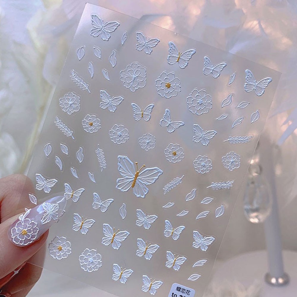 [Hàng mới về] Nhãn Dán Trang Trí Móng Tay Hình Bướm 3D Diy