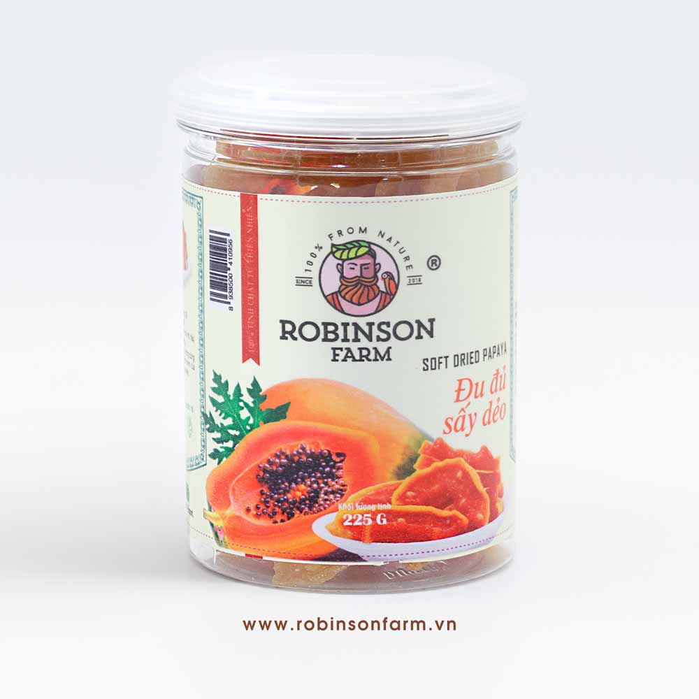 Đu đủ sấy dẻo Robinson Farm 225gr - 100% đu đủ sạch - Không chất bảo quản - Top bán chạy