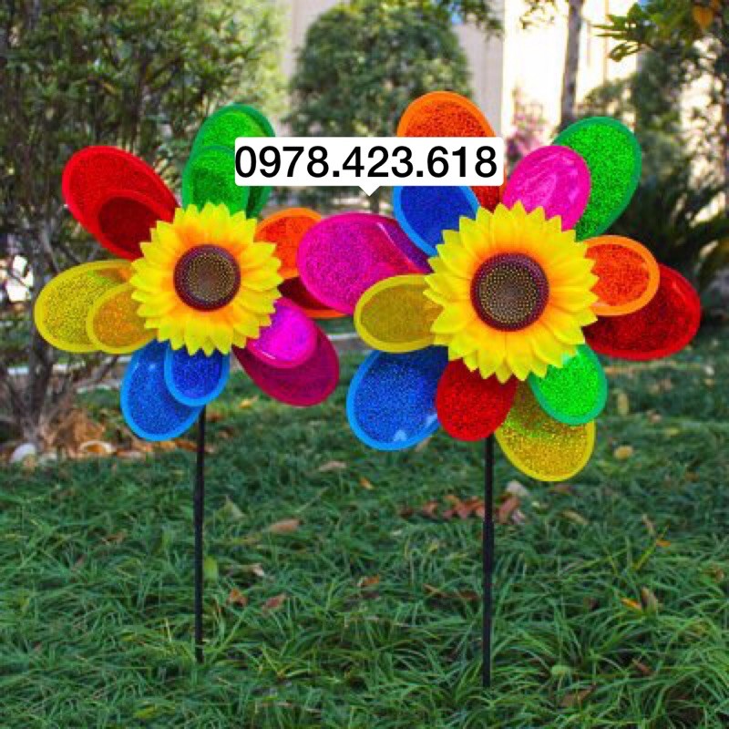 Chong chóng Hoa Hướng Dương 2 tầng 40cm - chong chóng 2 tầng