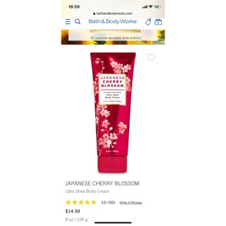 Body cream Bath & Body Works mùi Japannese Cherry Blossom