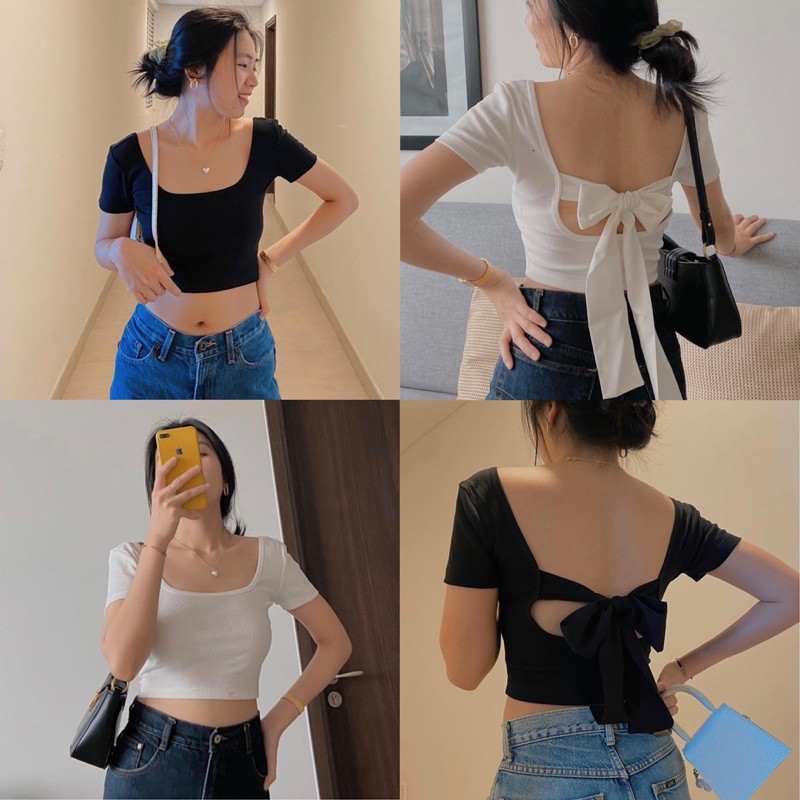 ÁO CROPTOP BODY NƠ LƯNG