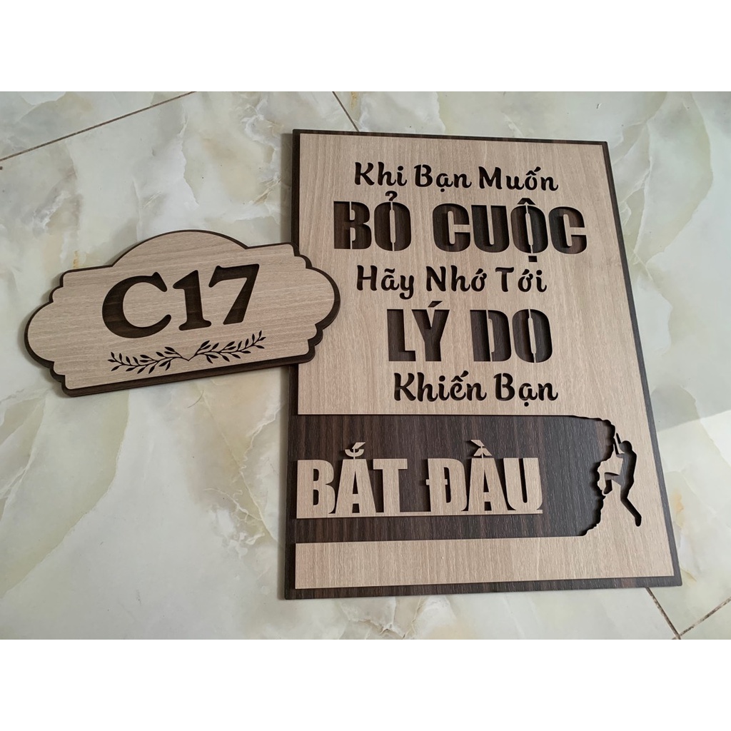 Tranh gỗ Decor tạo động lực &quot;Khi bạn muốn bỏ cuộc - Hãy nhớ tới lý do khiến bạn bắt đầu&quot;