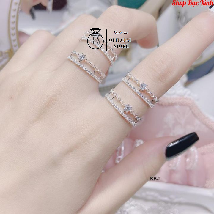 Nhẫn vương miện , đính đá , Nhẫn Bạc Ta