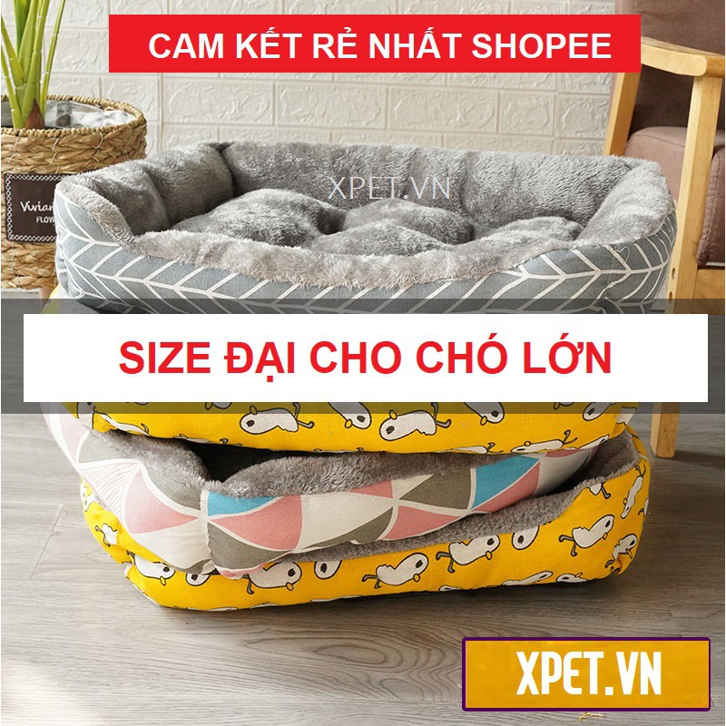 [ SIZE CỰC LỚN] Đệm ổ nằm cho chó mèo chữ nhật cao cấp đủ size lót lông siêu ấm