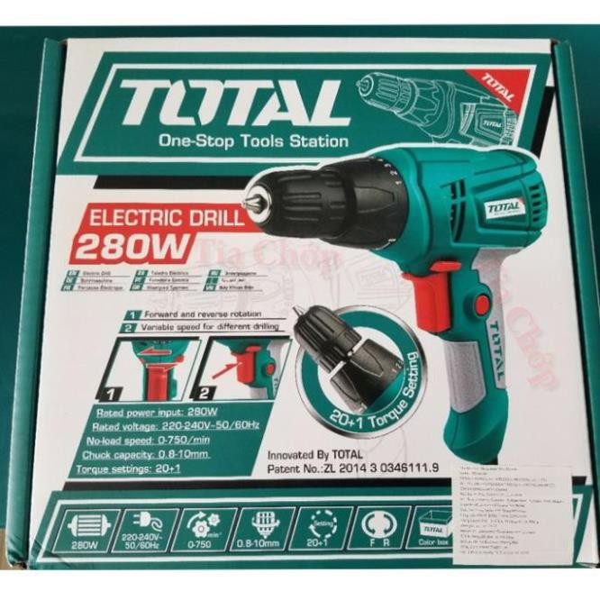 [CHÍNH HÃNG] MÁY KHOAN VẶN VÍT CẦM TAY 10MM 280W TOTAL TD502106 - THIẾT BỊ PHÁT ĐẠT