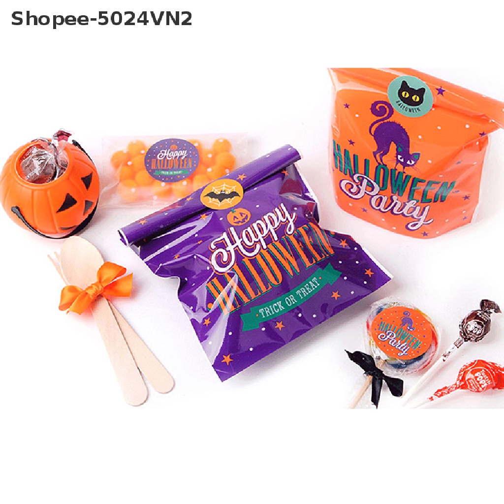 [Mới &amp; Halloween &amp; Halloween] Set 10 Túi Đựng Kẹo Hình Dơi Bí Ngô Trang Trí Tiệc Halloween