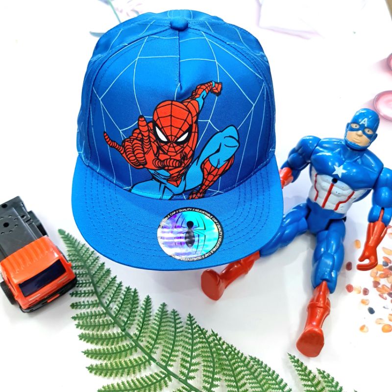 Mũ lưỡi trai Hiphop xuất dư H.M - Nón Snapback trẻ em cho bé trai - Mẫu siêu nhân người nhện 3 mẫu