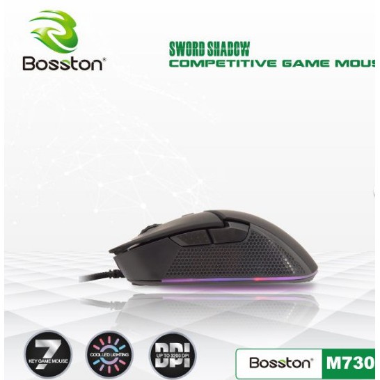 Chuột có dây gaming Bosston M730 USB2.0 chính hãng - led cực đẹp