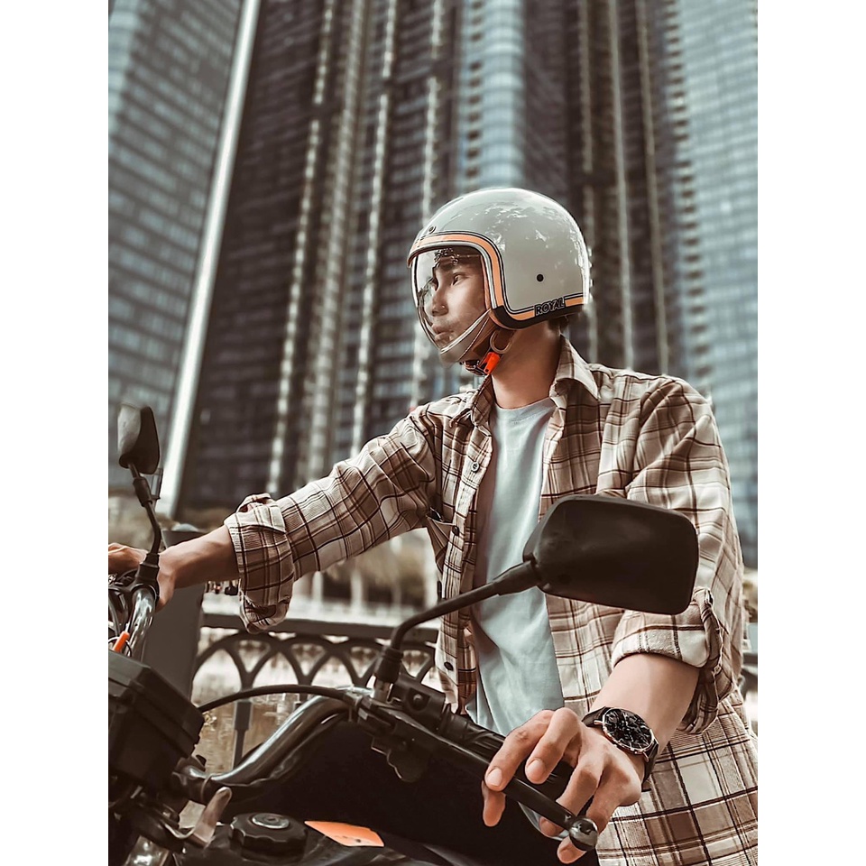 [Chính hãng] Nón bảo hiểm kính âm Royal M139 V10 Trắng (tặng balo rút)