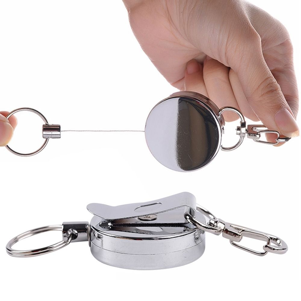 Móc Khóa Kim Loại Có Dây Kéo Co Giãn Chống Thất Lạc Có Thể Thu Gọn Tiện Dụng