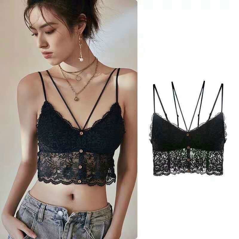 Áo bra ren khuy dây chéo ngực siêu quyến rũ 2404