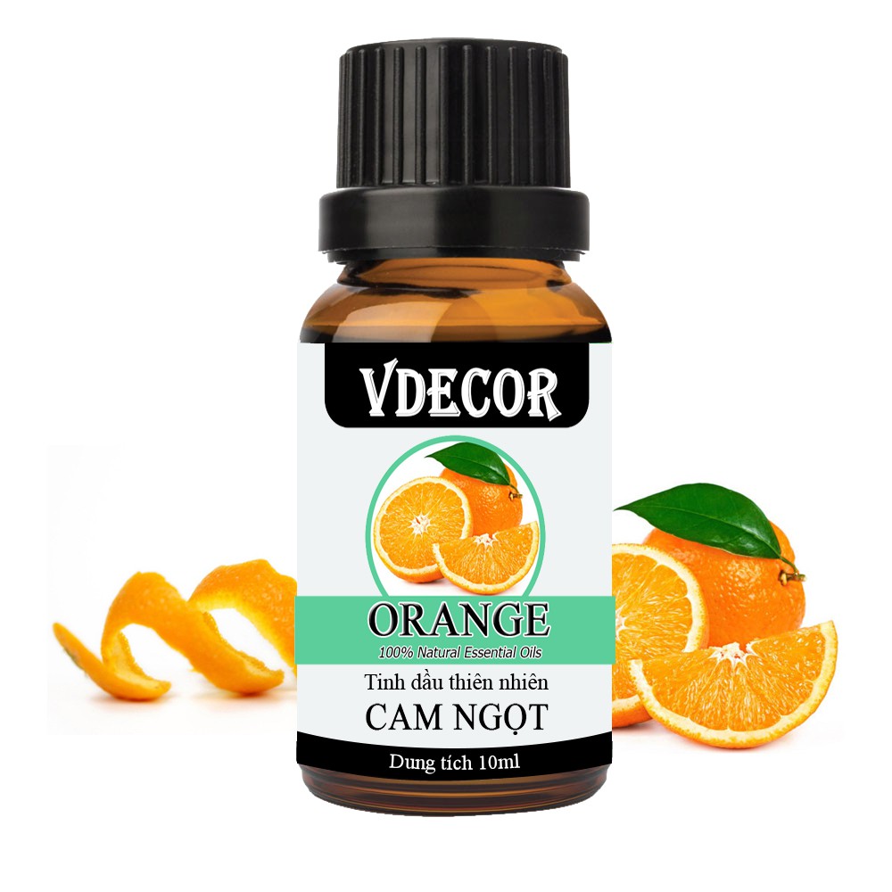 Tinh Dầu Cam Ngọt VDECOR Nguyên Chất 100% Từ Thiên Nhiên (10ml)