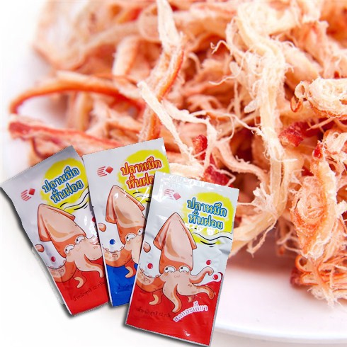 3 gói mực xé sợi hấp nước cốt dừa Thái Lan (3 gói x 12gram)