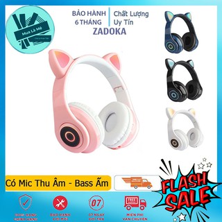 💎FREESHIP💎 Tai Nghe Bluetooth TAI MÈO Dễ Thương - Bản Cao Cấp Chống Ồn - Có Mic - Âm Bass Mạnh Mẽ, Pin siêu bền