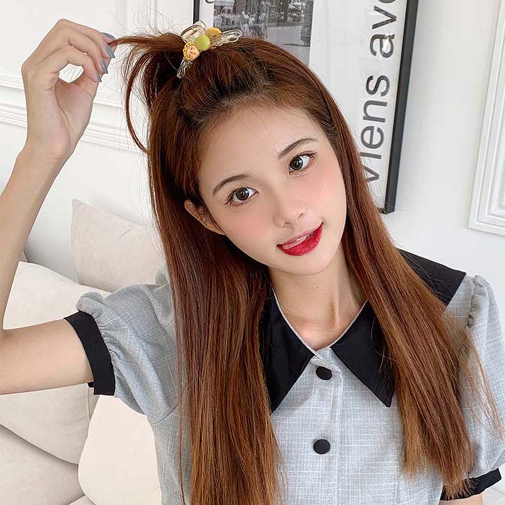Kẹp Tóc Acrylic Trong Suốt Họa Tiết Hoạt Hình Phong Cách Hàn Quốc Dễ Thương Cho Nữ
