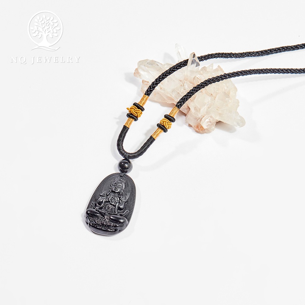 Mặt dây chuyền phật bản mệnh đá đen - NQ Jewelry
