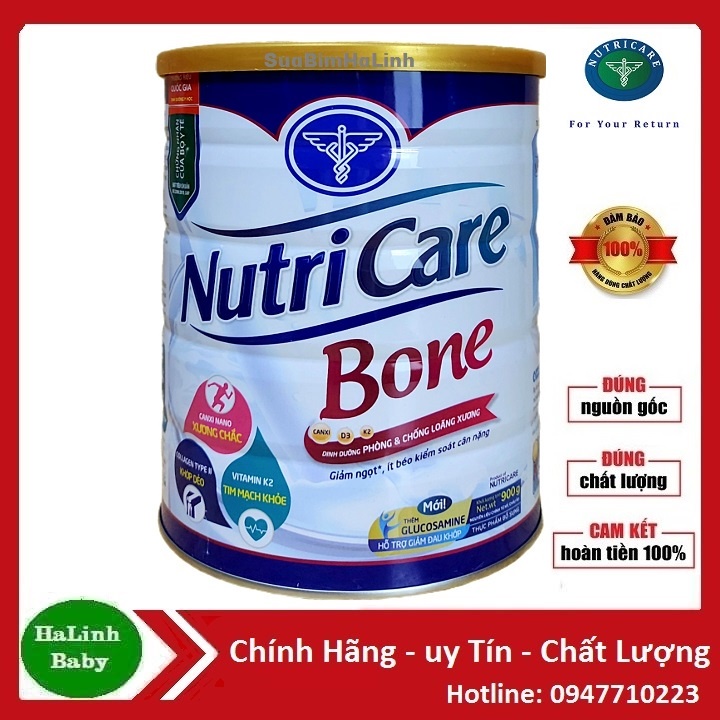 Sữa NutriCare Bone 900g Tăng Cường Canxi/Giúp Xương Chắc Khỏe/Phòng Loãng Xương cho người trưởng thành