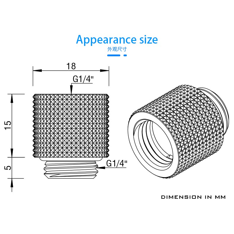 Fit nối dài tản nhiệt nước barrowch FBNYZ-G15