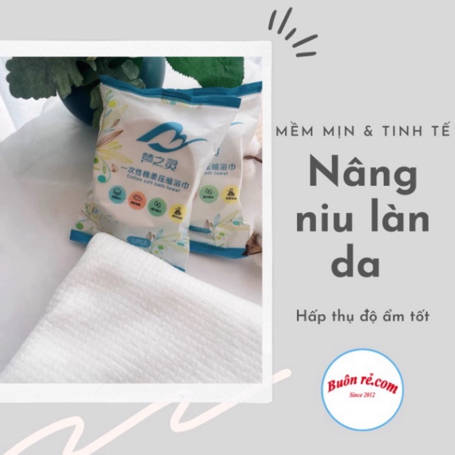 Combo Khăn tắm viên nén du lịch (70x140cm) dùng một lần, Khăn tắm cotton tiện lợi -Br 01597 dự bị