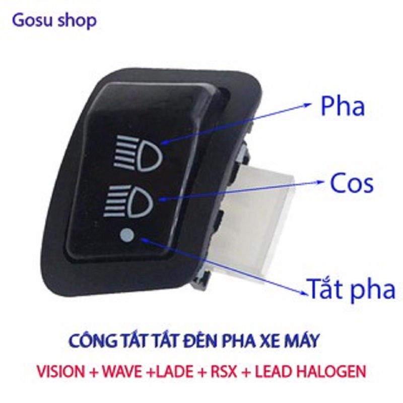 Công Tắc Đèn Xe 3 Chế Độ Dùng Cho Xe Hon da Đời Mới - LEAD Halogen, Vision, Wave Alpha, RSX, Blade 110