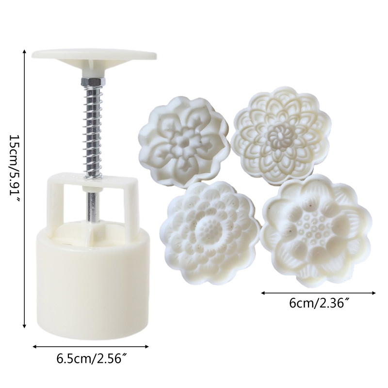 Khuôn Nhựa Nhấn Tay Làm Bánh Trung Thu Hình Hoa Sen Dễ Thương