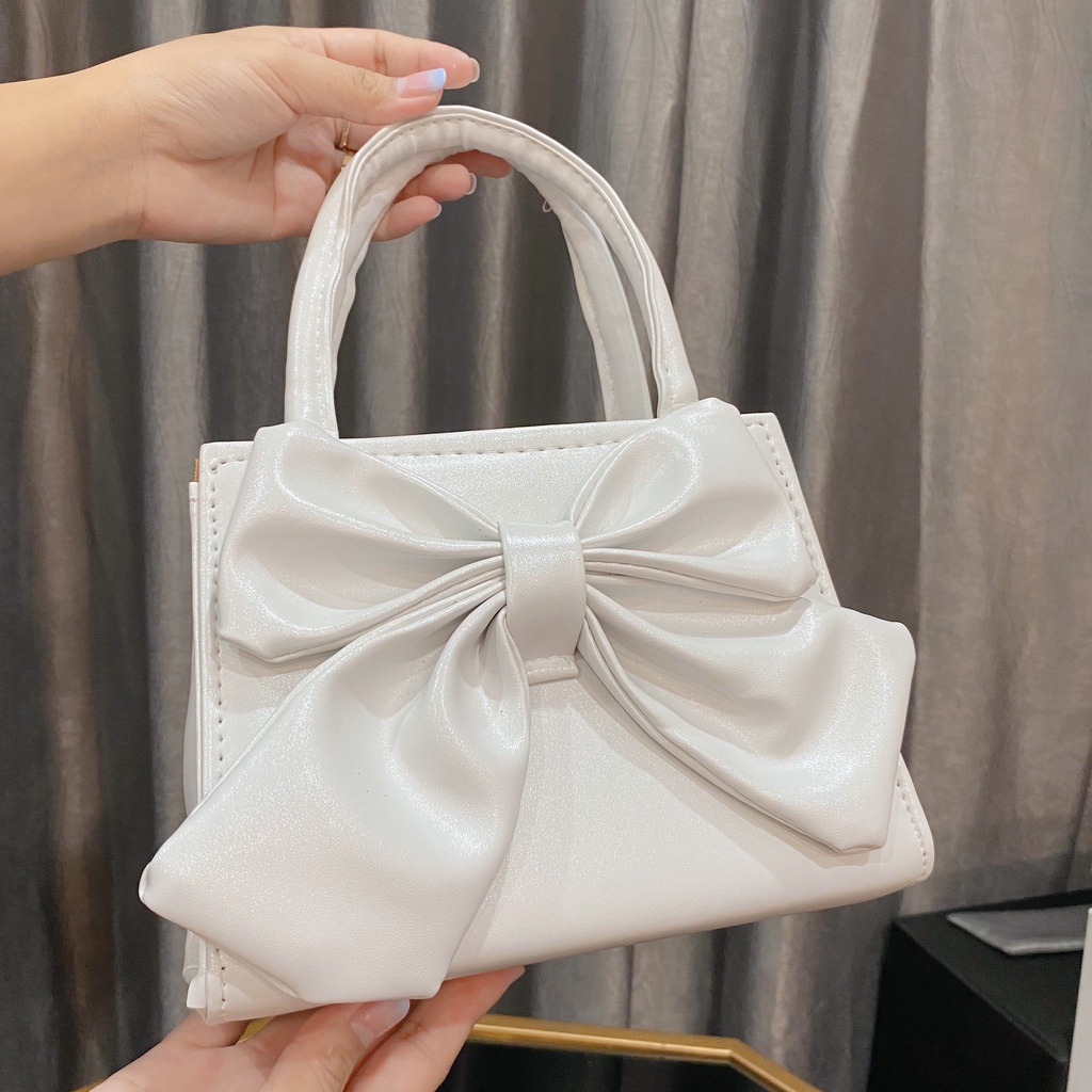 Túi xách đeo chéo nữ da mềm công sở đi làm đính nơ sang trọng dự tiệc cao cấp Samsora store KN2244
