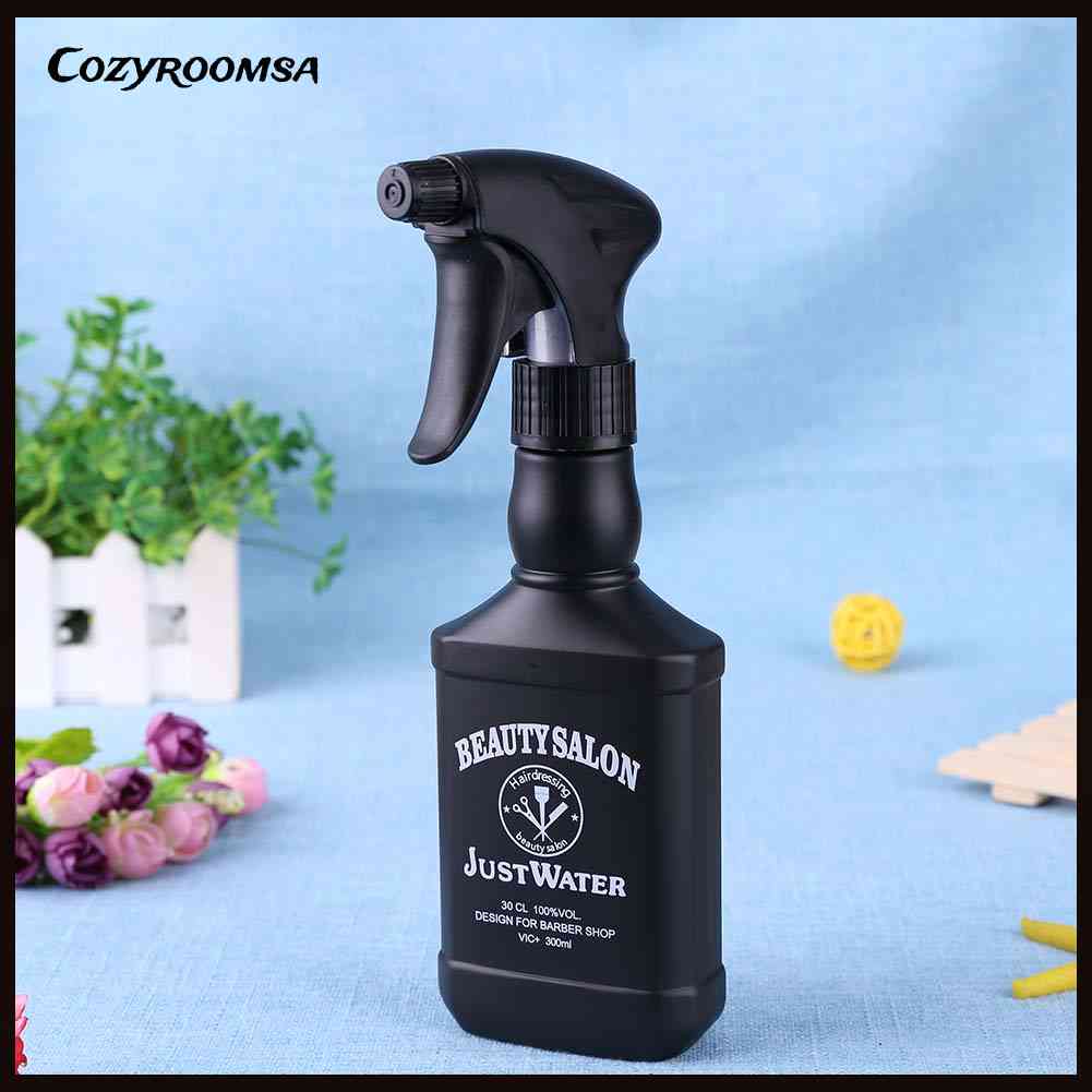 1 Bình Xịt Nước Bằng Nhựa Màu Đen Nhám Dạng Xoay Dùng Trong Tiệm Cắt Tóc
