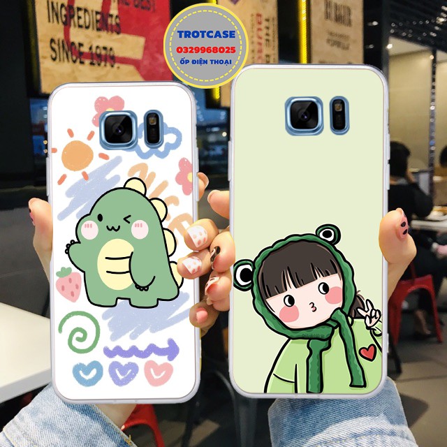 Ốp lưng Samsung Note Fe/S6/S6 edge /S7/S7 edge- ố dẻo in hình thỏ xanh và khủng long xanh siêu dễ thương