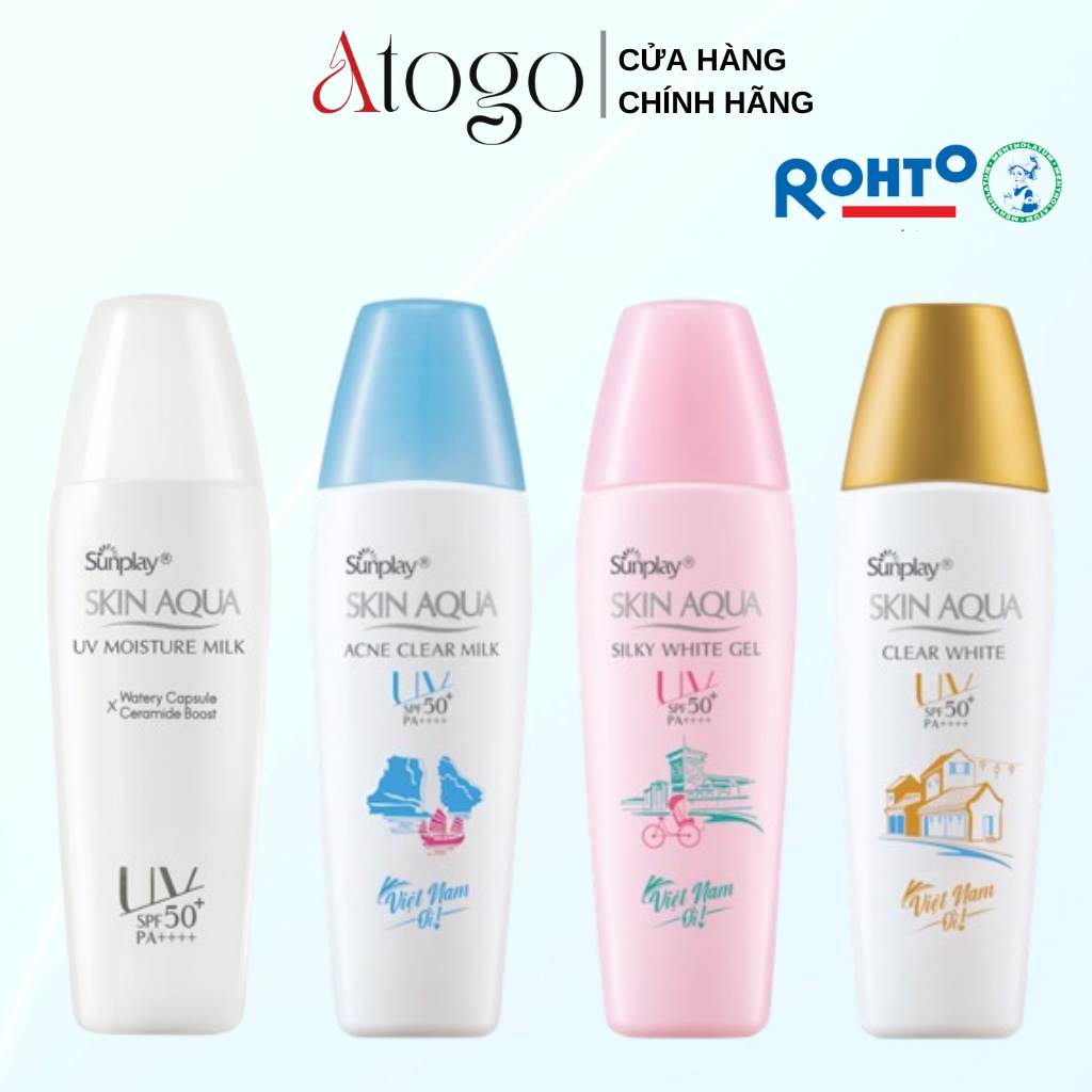 Kem Chống Nắng Sunplay Skin Aqua Clear White Cho Da Dầu Mụn Và Da Khô Nắp