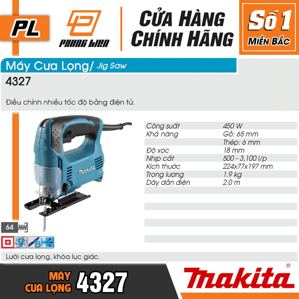 Máy Cưa Lọng Makita 4327 (450W) - Hàng Chính Hãng