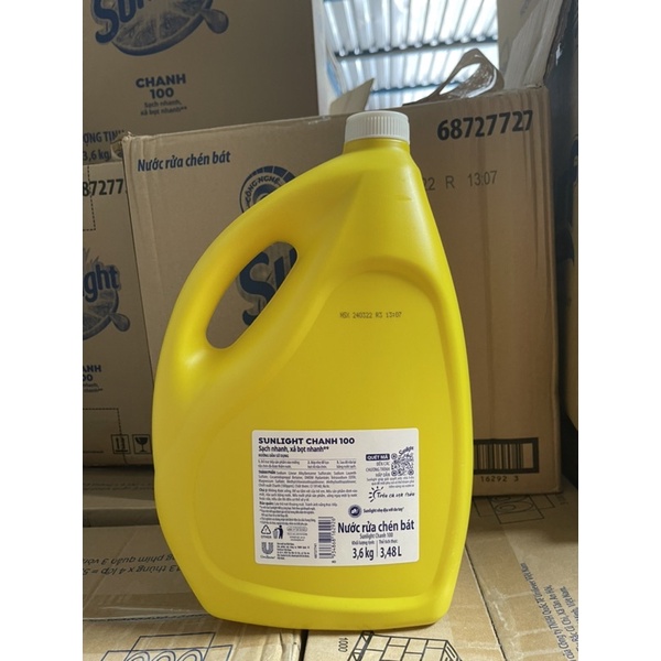 Nước rửa chén sunlight hương chanh 3.6kg mẫu mới