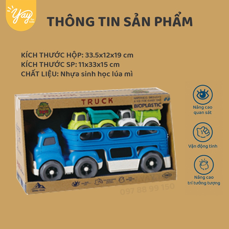 Mô Hình Xe Đầu Kéo Nhựa Lúa Mì Sinh Học Cho Bé 18m+ - GengFeng