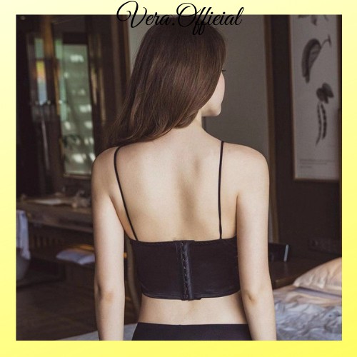 Áo bra lụa Satin phi bóng bản to, cài khuy hàng cao cấp. Áo bra dây phong cách Hàn Quốc sexy quyến rũ_ YS23